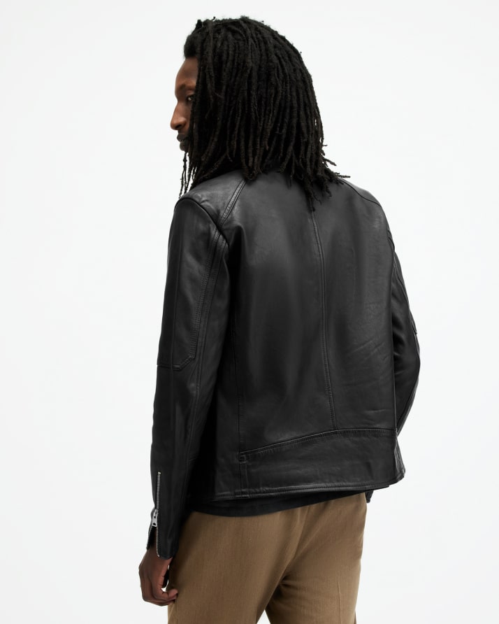Men's Cora Leather Jacket - Back View